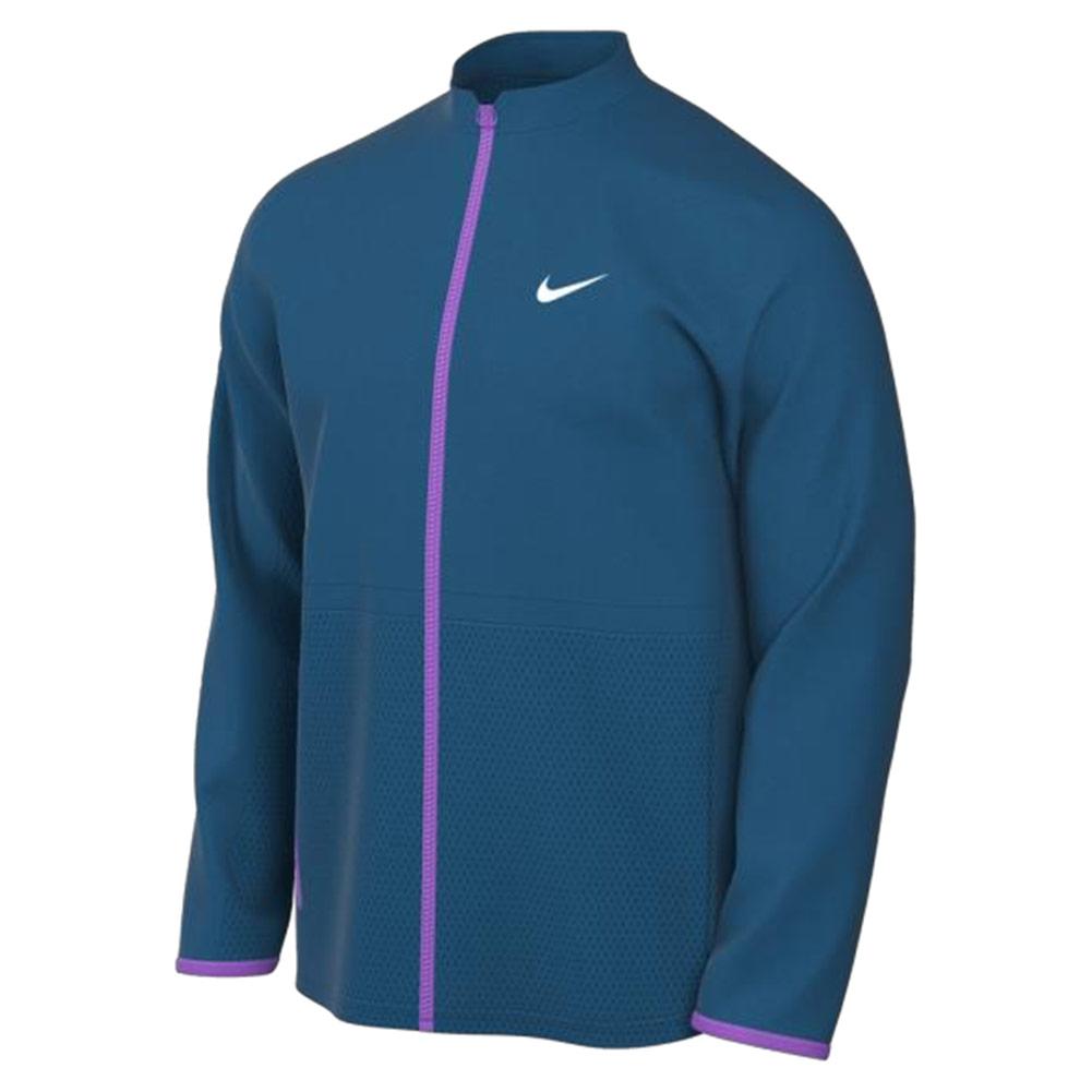 Nike Men`s Court Advantage Packable Tennis Jacket Green Abyss and Rush  Fuchsia