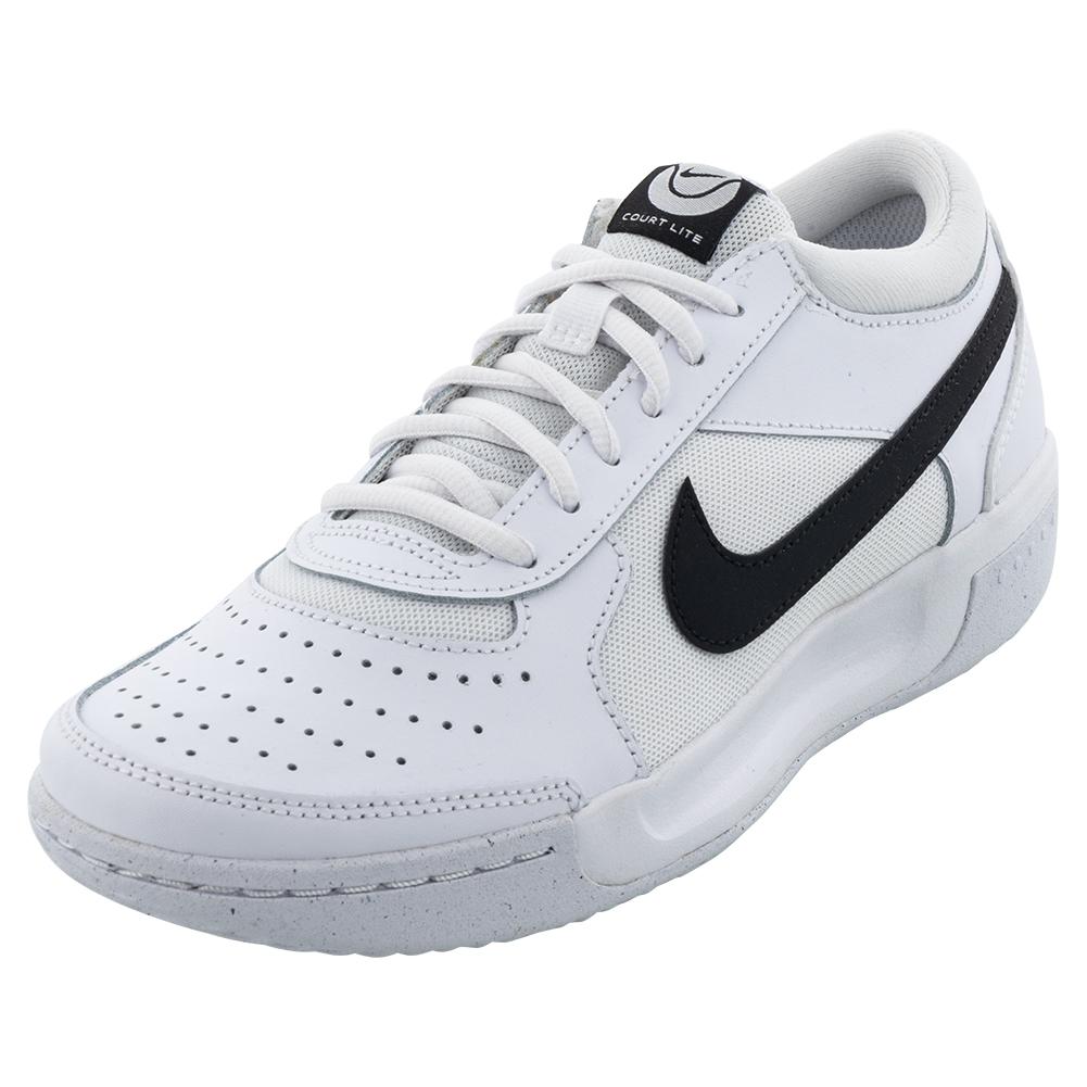 NikeCourt Juniors` Zoom Court Lite 3 Tennis Shoes White and Black
