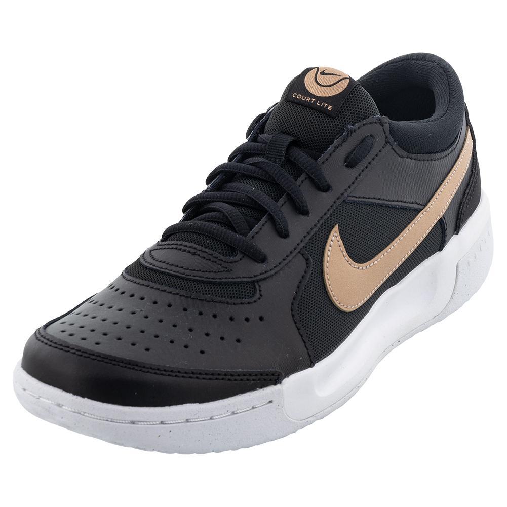 NikeCourt Women`s Zoom Court Lite 3 Tennis Shoes Black and Metallic Red  Bronze