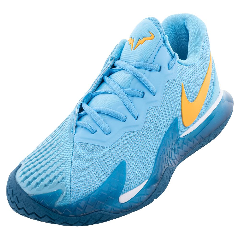 NikeCourt Men`s Rafa Zoom Vapor Cage 4 Tennis Shoes Baltic and Orange
