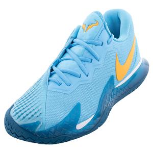 NikeCourt Men`s Rafa Zoom Vapor Cage 4 Tennis Shoes Baltic Blue and Vivid  Orange