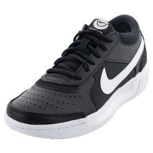 Juniors` Zoom Court Lite 3 Tennis Shoes Black and White
