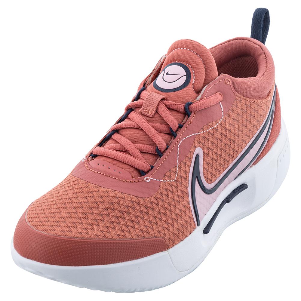 NikeCourt Women`s Zoom Pro Tennis Shoes Adobe and Medium Soft Pink