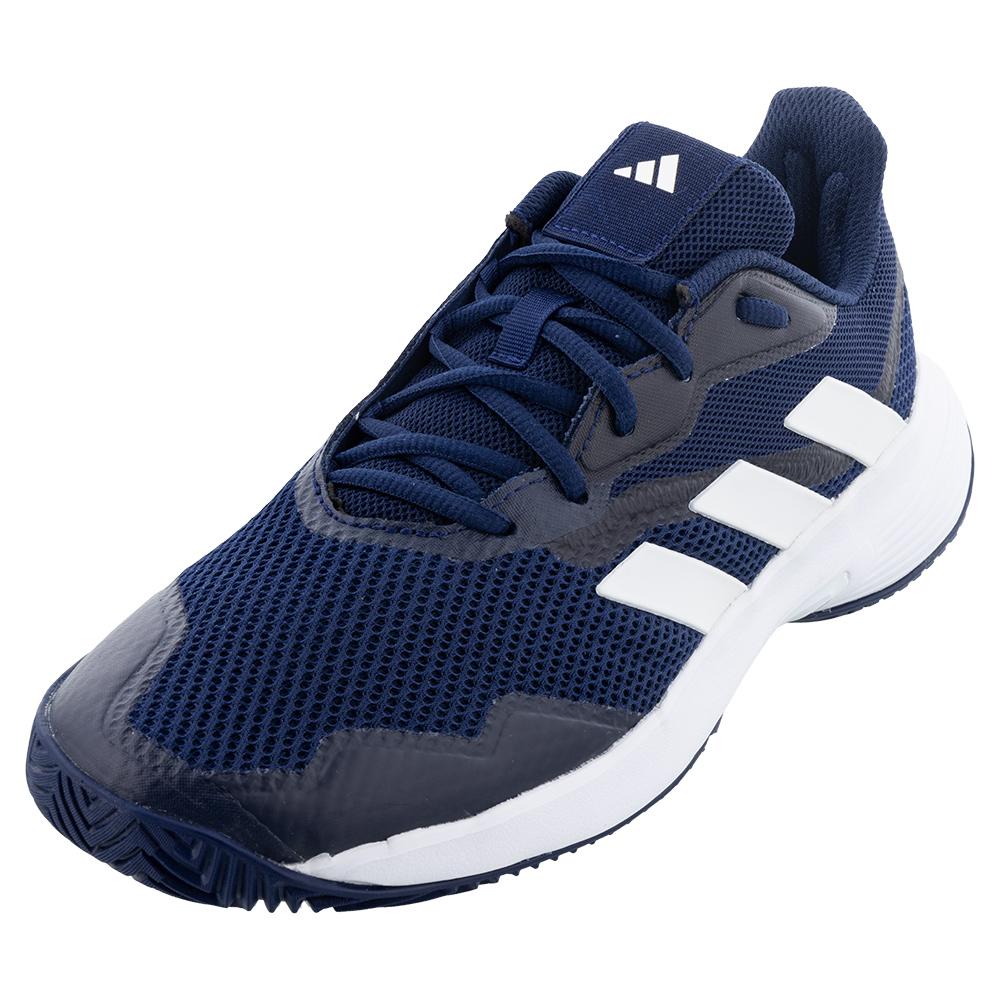 adidas Men`s CourtJam Control Tennis Shoes Team Navy Blue 2 and Footwear  White