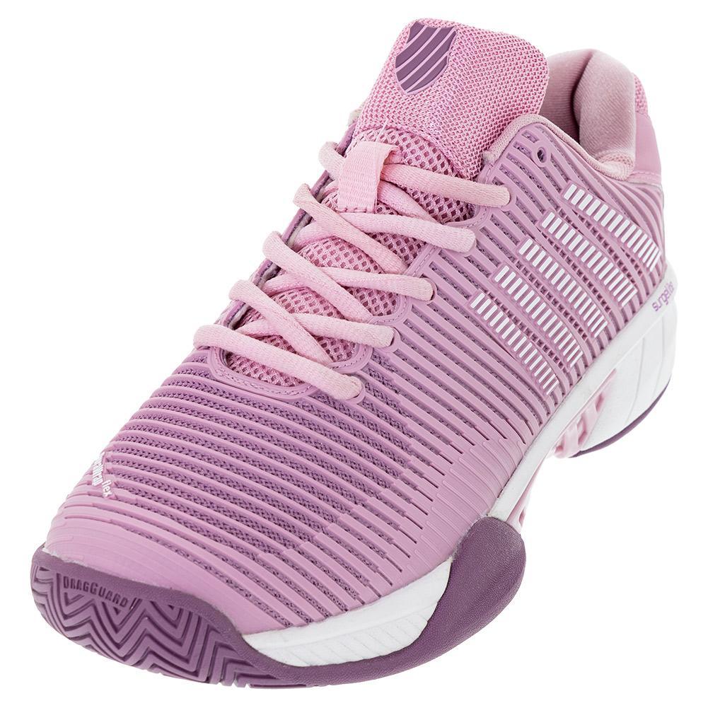 K-Swiss Women`s Hypercourt Express 2 Wide Tennis Shoes Cameo Pink and Grape  Nectar