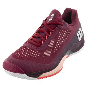 Women`s Rush Pro 4.0 Tennis Shoes Beet Red and White
