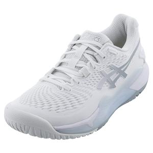 Women`s GEL-Resolution 9 Tennis Shoes White and Pure Silver