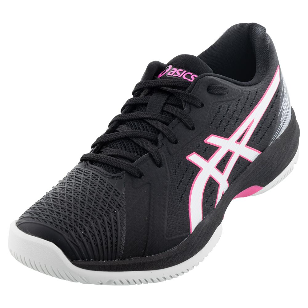 ASICS Men`s Solution Swift FF Tennis Shoes Black and Hot Pink
