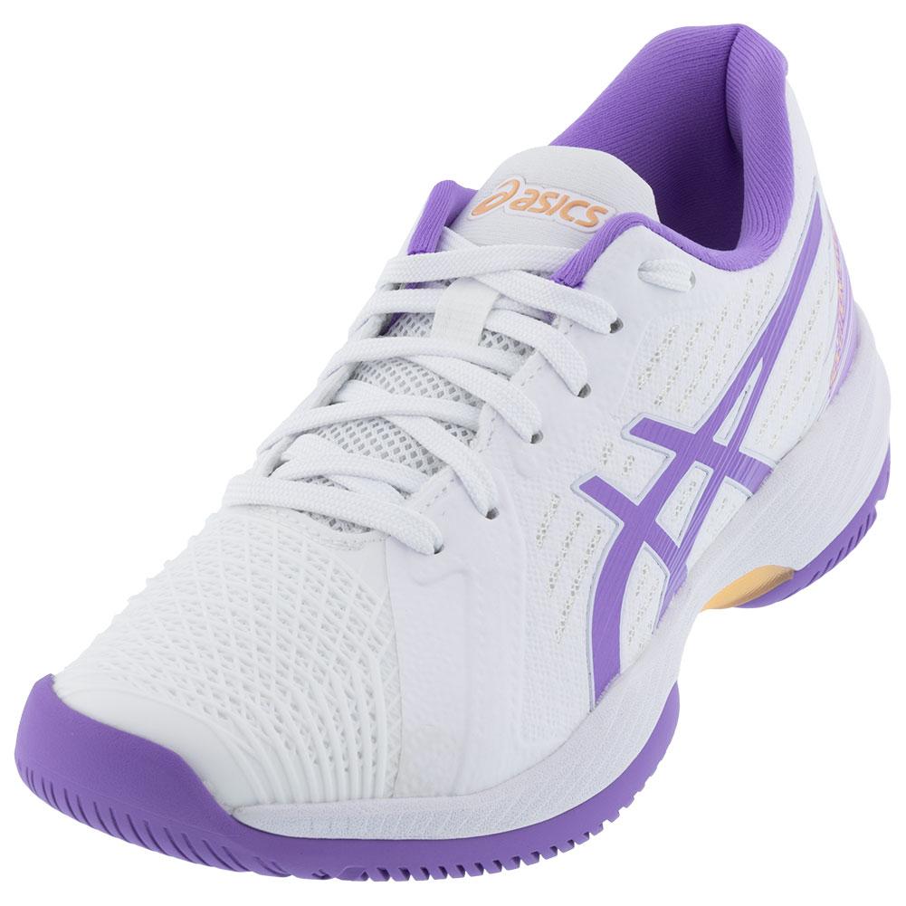 ASICS Women`s Solution Swift FF Tennis Shoes White and Amethyst