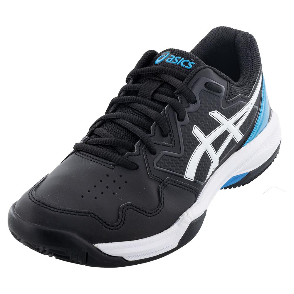 ASICS Men`s GEL-Dedicate 7 Clay Tennis Shoes Black and Island Blue