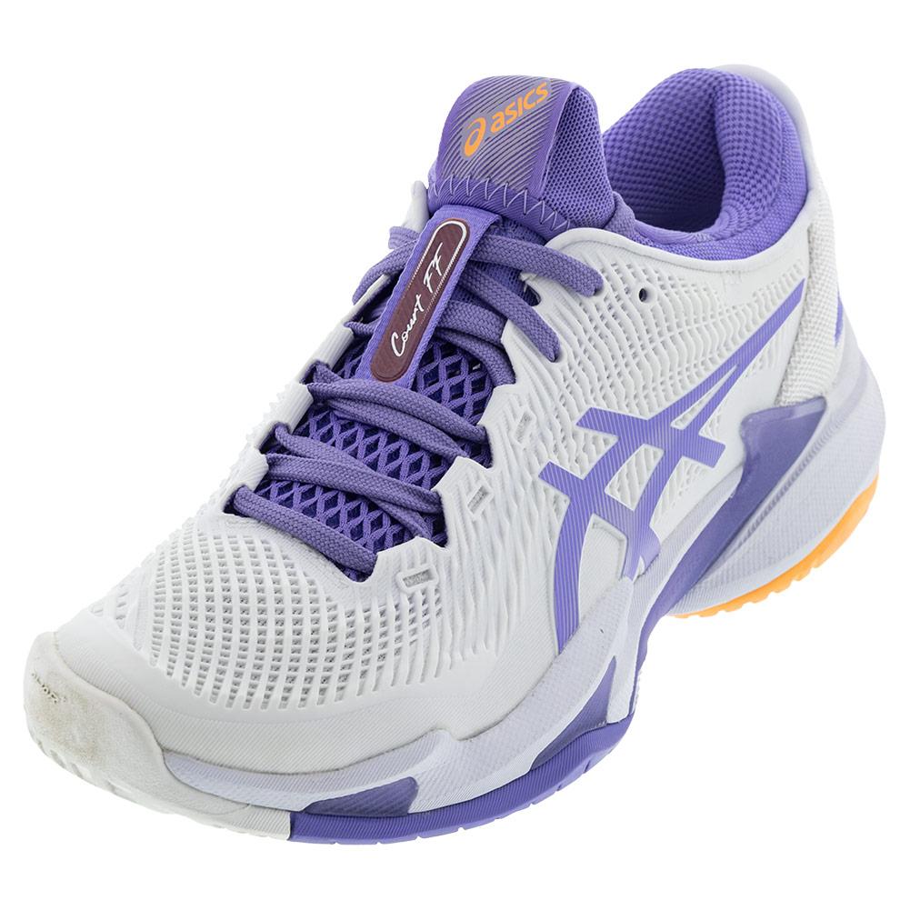 ASICS Women`s Court FF 3 Tennis Shoes White and Amethyst