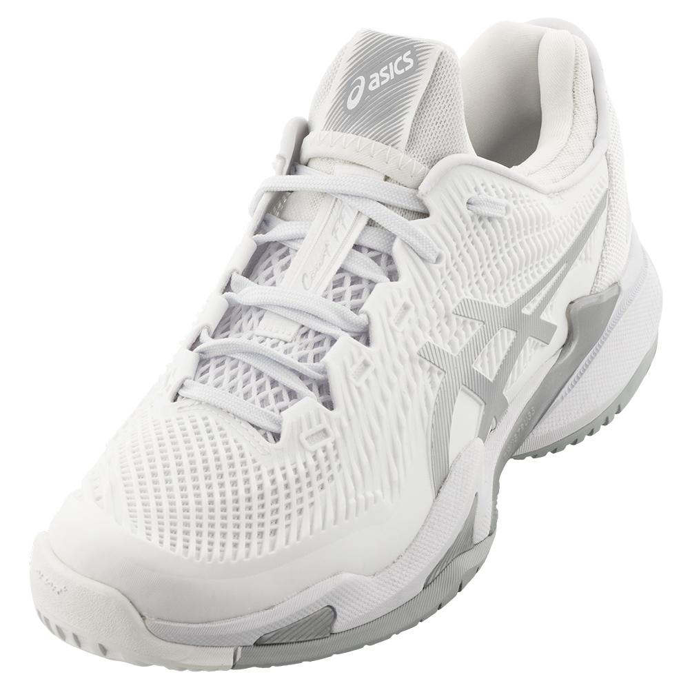ASICS Women`s Court FF 3 Tennis Shoes White and Pure Silver