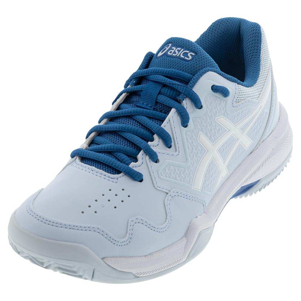 ASICS Women`s Gel-Dedicate 7 Clay Tennis Shoes Sky and White