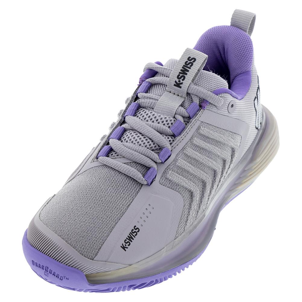K-Swiss Women`s Ultrashot 3 HB Clay Court Tennis Shoes Raindops and Paisley  Purple