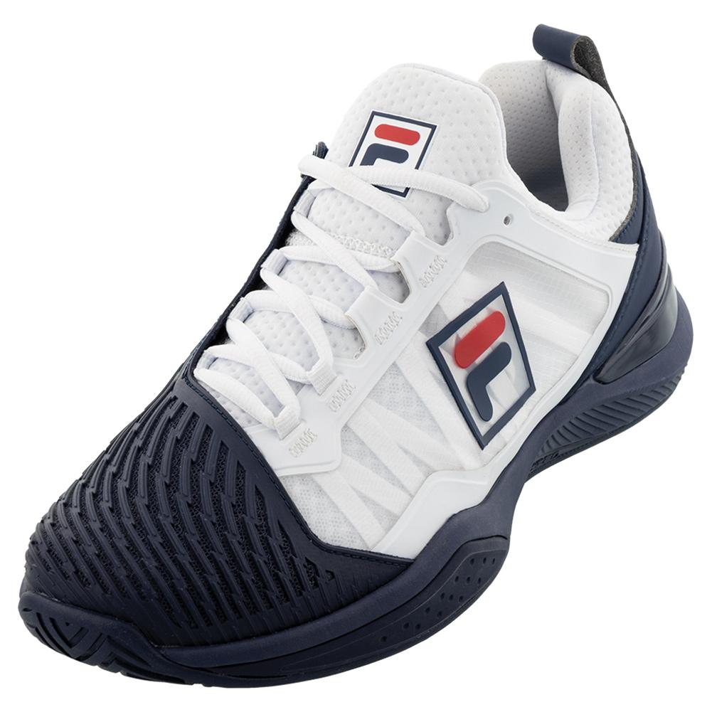 Men s Speedserve Energized Tennis Shoes Fila Navy and White