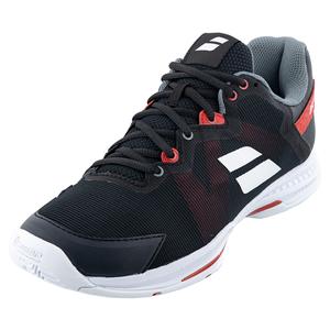 Men`s SFX3 All Court Tennis Shoes Black and Poppy Red