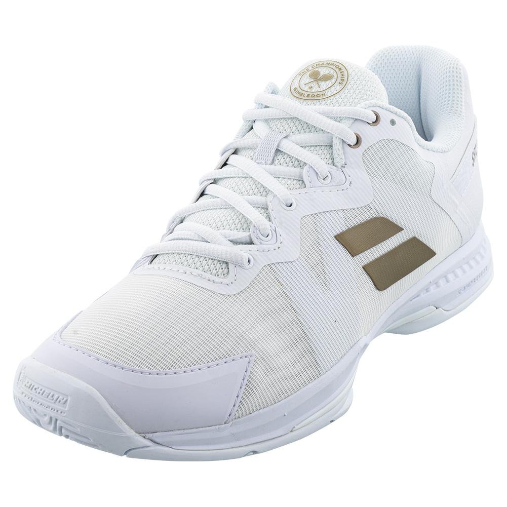 Babolat Women`s SFX3 All Court Tennis Shoes White and Gold