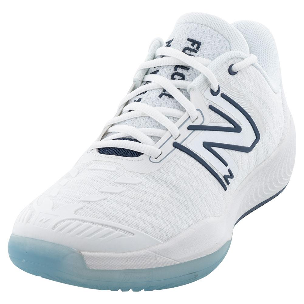 New Balance Men`s Fuel Cell 996v5 2E Width Tennis Shoes White and Navy