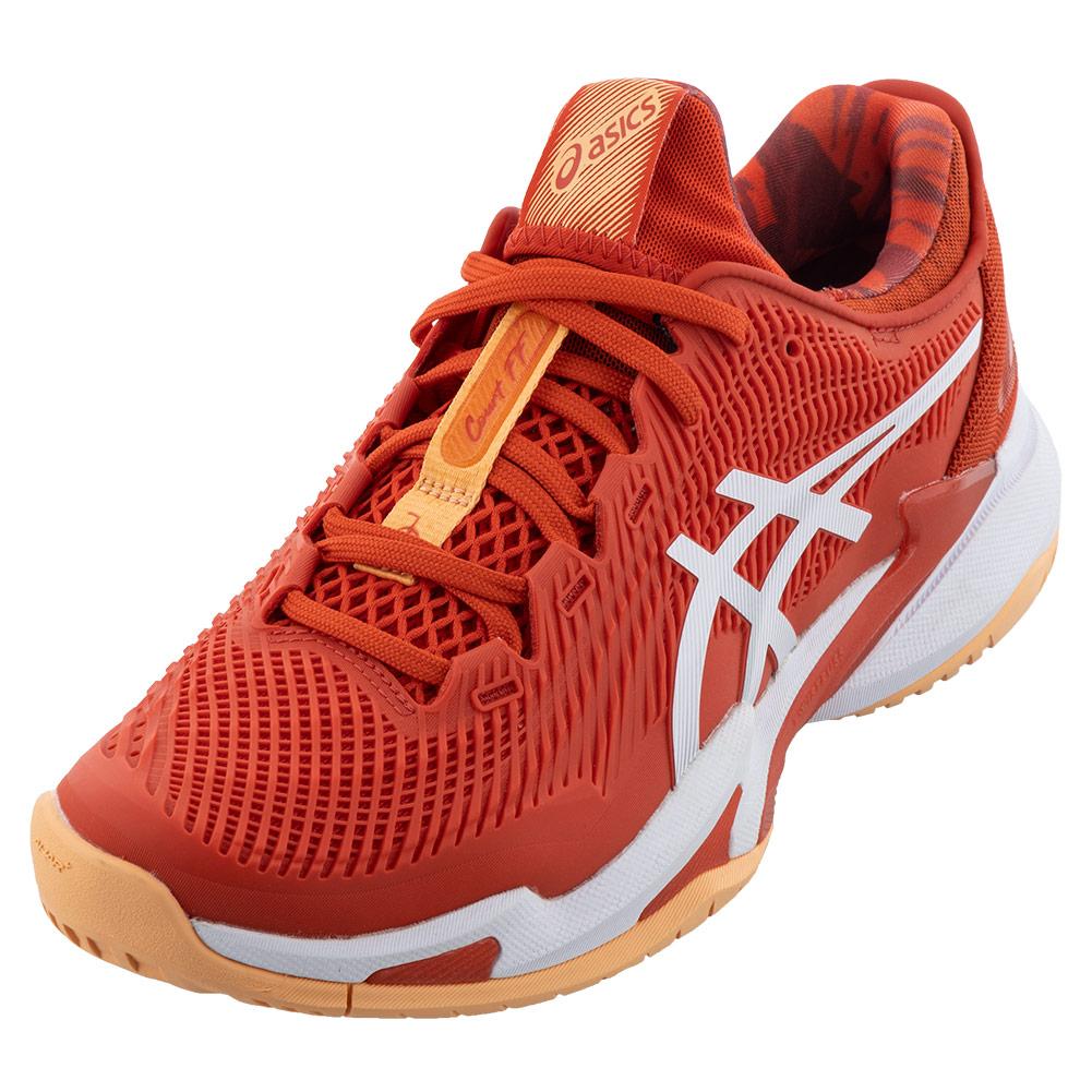 ASICS Men`s Court FF 3 Novak Tennis Shoes Fiery Red and White
