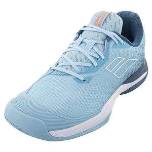 Juniors` Jet Mach 3 All Court Tennis Shoes White and Deep Dive Blue