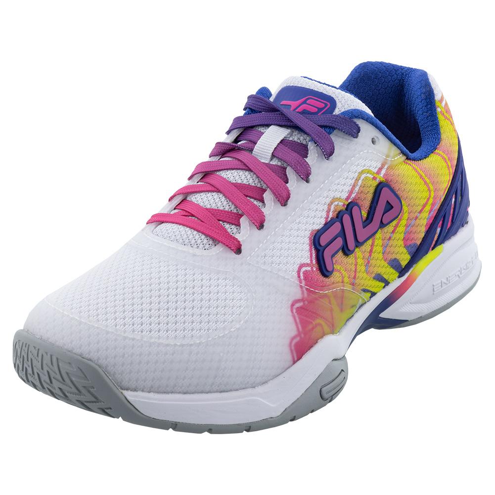 Fila Women`s Volley Zone Pickleball Shoes White and Knockout Pink