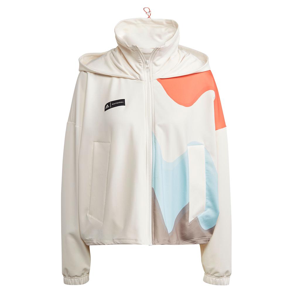 Adidas Women`s Marimekko Premium Tennis Jacket in Cloud White and Multicolor