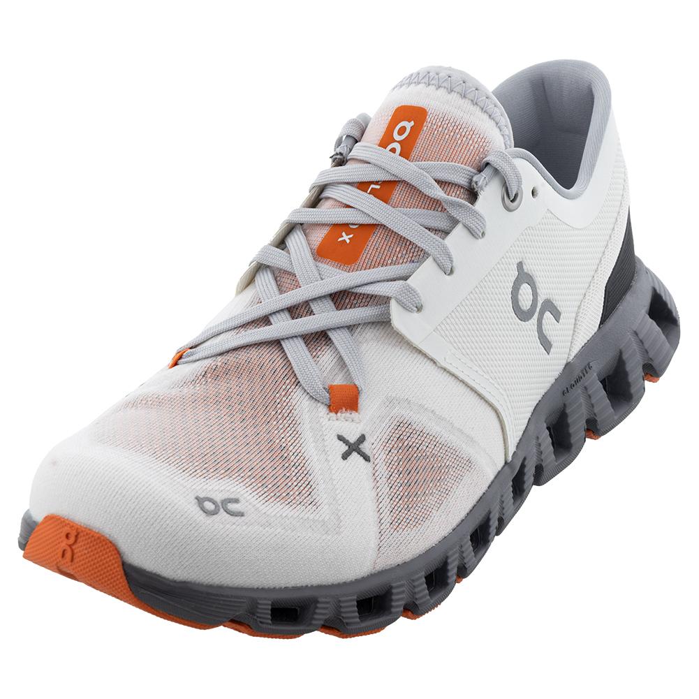 On Men`s Cloud X 3 Running Shoes Ivory and Alloy