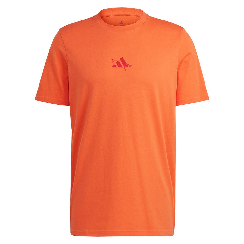 adidas Men`s Paris Graphic Tennis T-Shirt Semi Impact Orange
