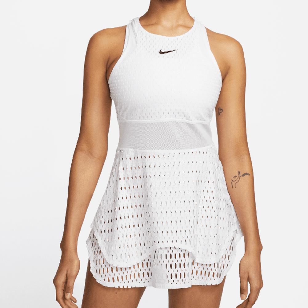 NIKE Women`s Paris Court Dri-FIT Slam Tennis Dress White