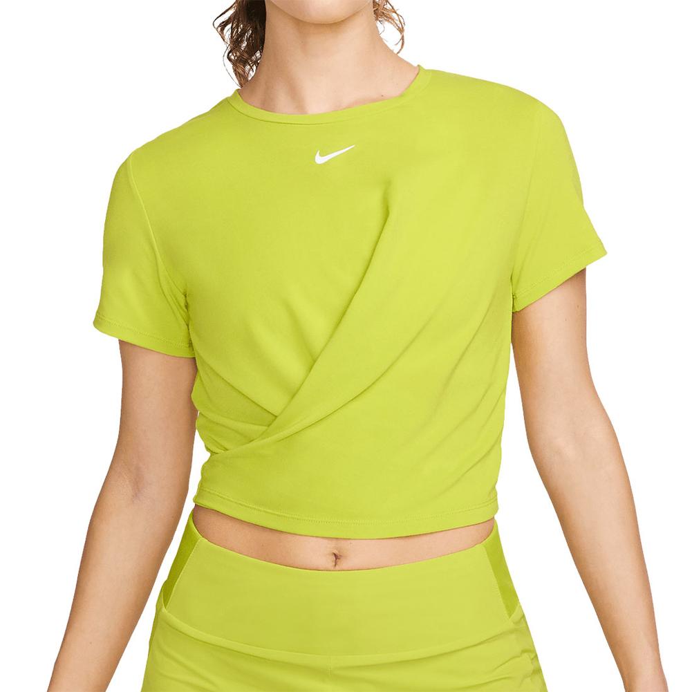 Nike Women`s Dri-Fit One Luxe Twist Cropped Short Sleeve Tennis Top