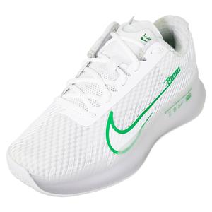 NikeCourt Men`s Air Zoom Vapor 11 Tennis Shoes White and Kelly Green