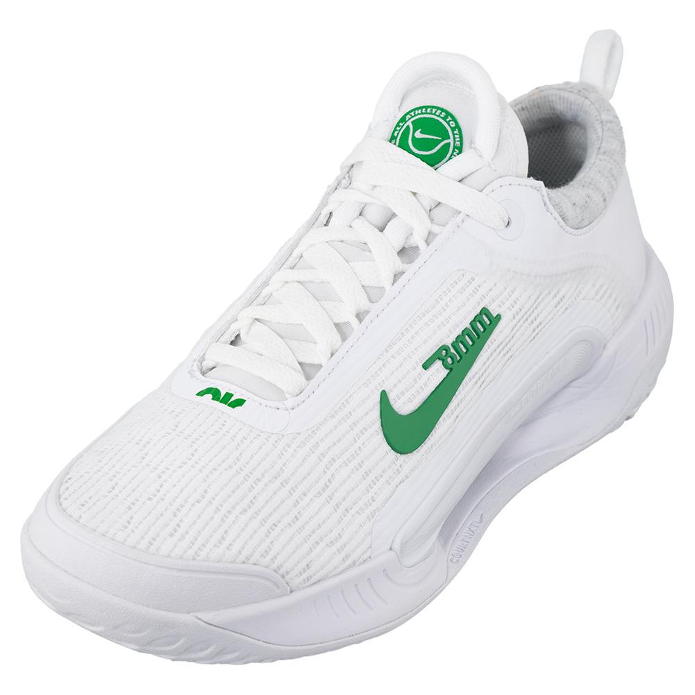 NikeCourt Women`s Air Zoom Court NXT Tennis Shoes White and Kelly Green