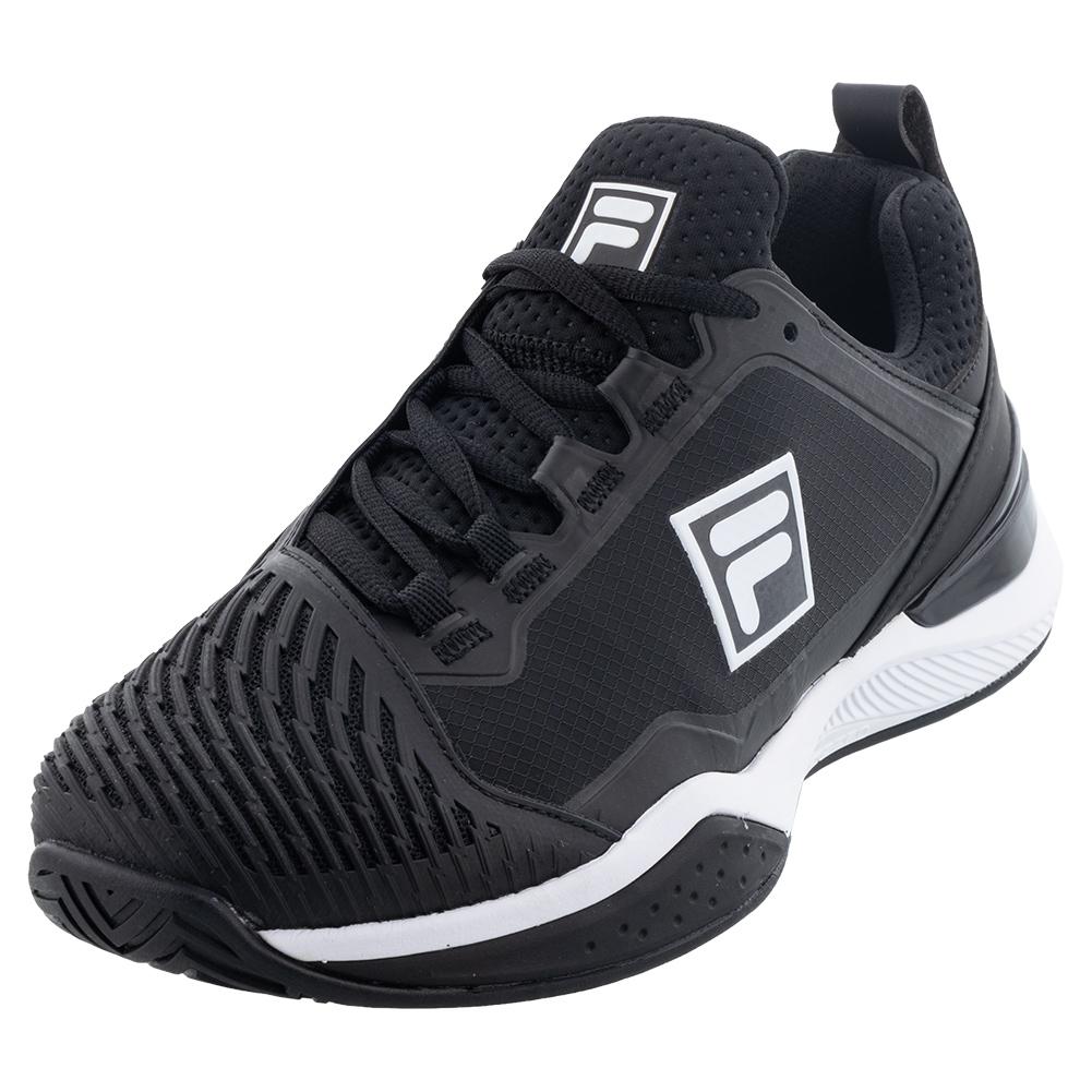 Fila Men`s Speedserve Energized Tennis Shoes Black and White