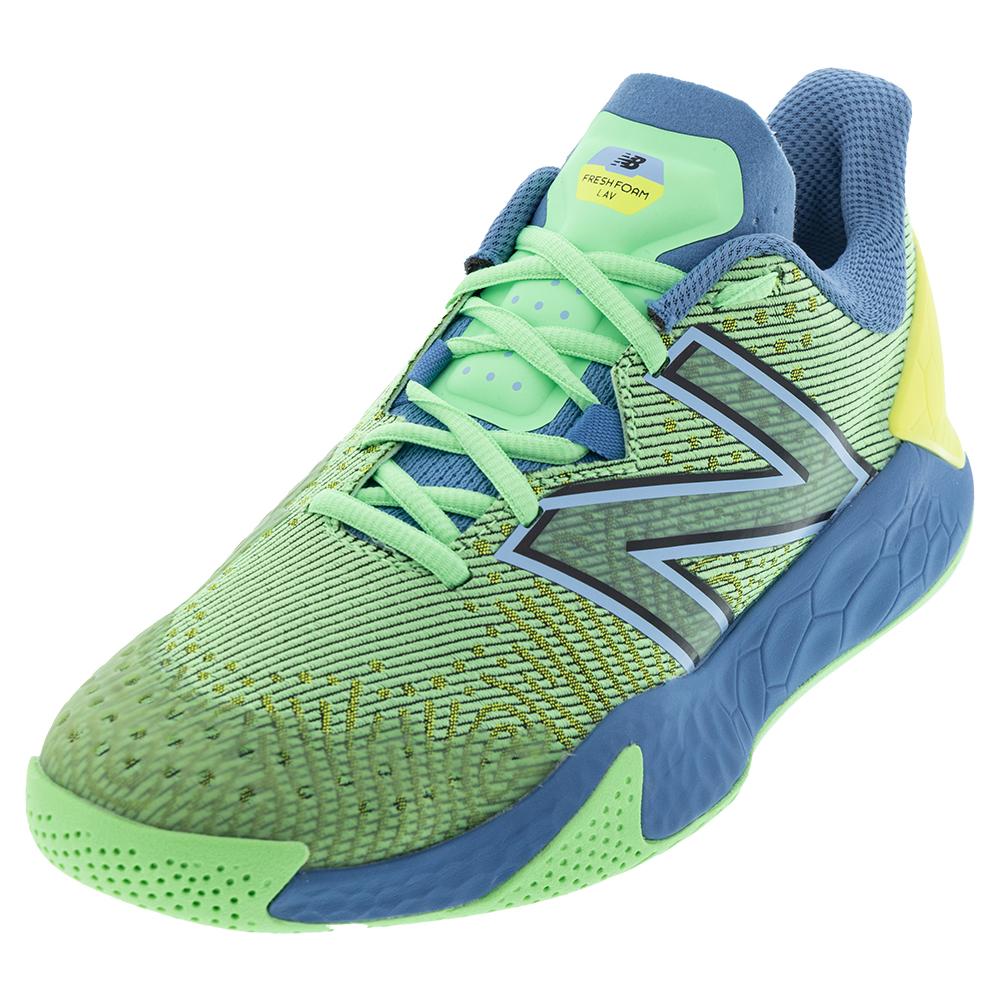 New Balance Women`s Fresh Foam X Lav v2 D Width Tennis Shoes Electric Jade  and Heritage Blue