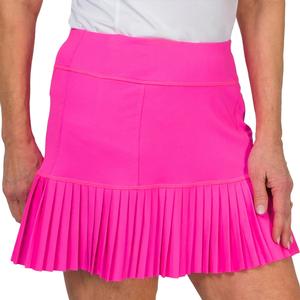 Women`s 13.5 Inch Knife Pleat Tennis Skort Fluorescent Pink