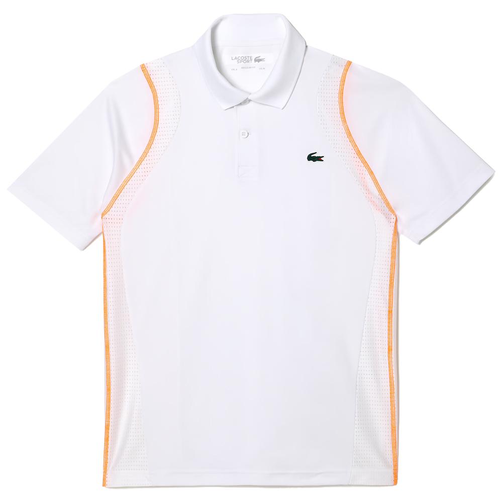 Lacoste Men`s Tennis Polo White and Flashy Orange