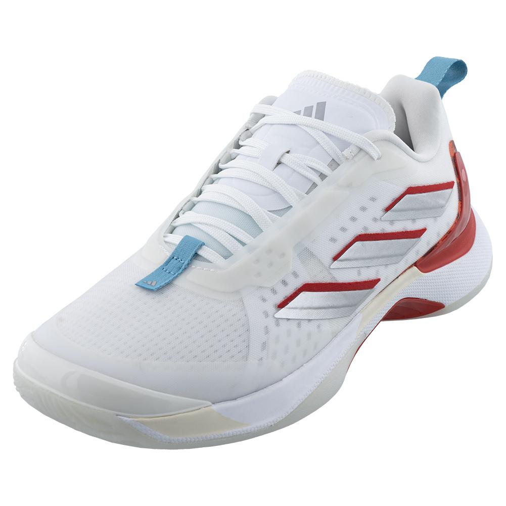 adidas Women`s Avacourt Tennis Shoes Footwear White and Taupe Metallic