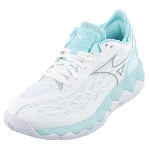 Women`s Wave Enforce Tour AC Tennis Shoes White and Tanager Turquise