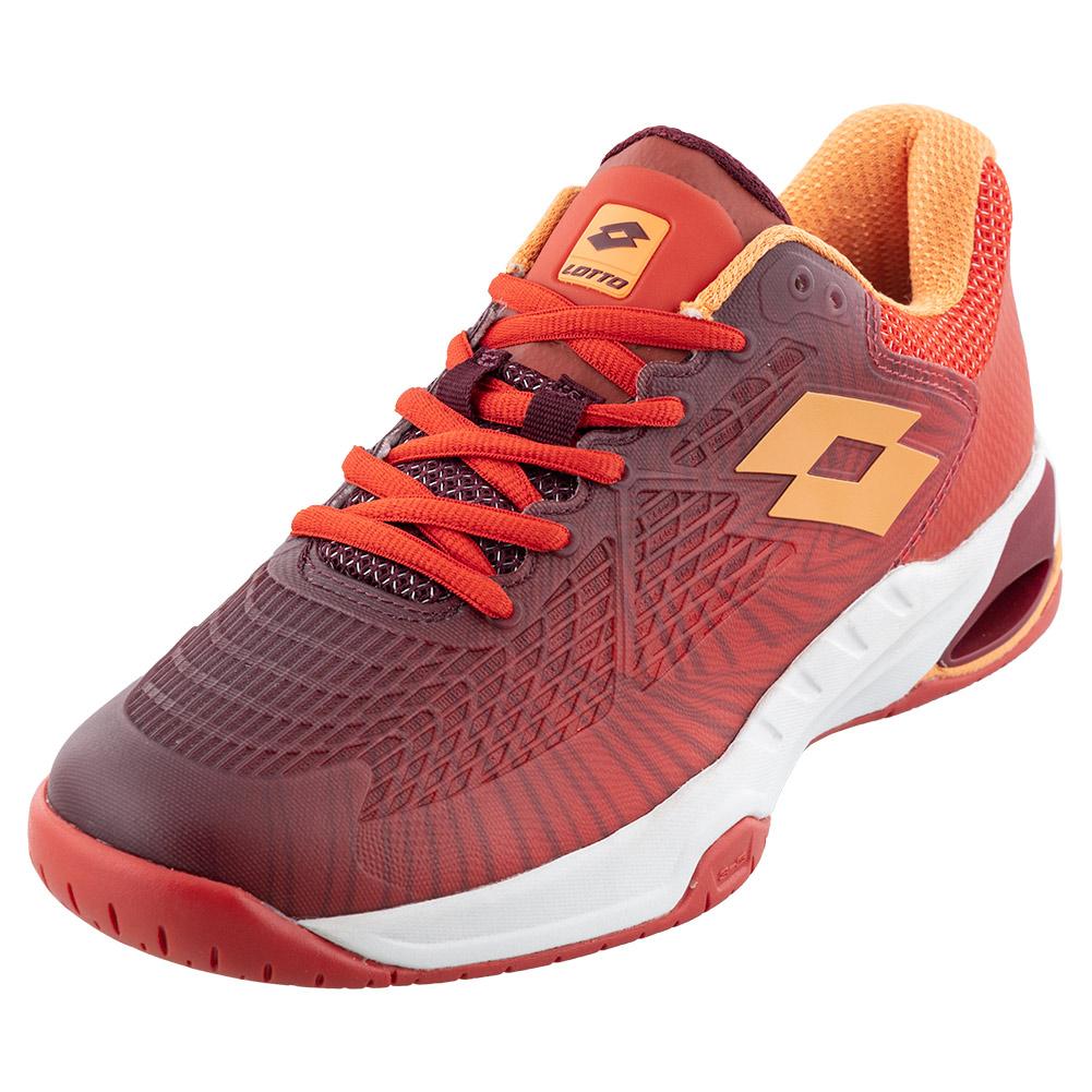 Lotto Men`s Mirage 100 Speed Tennis Shoes Grenadine Red and Tawny Red