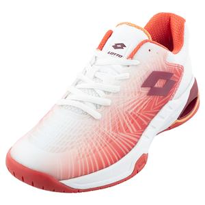 Lotto Women`s Mirage 100 Speed Tennis Shoes All White and Grenadine Red