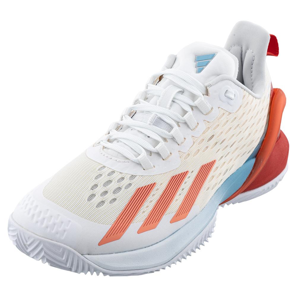 adidas Women`s adizero Cybersonic Clay Tennis Shoes Footwear White and  Coral Fusion