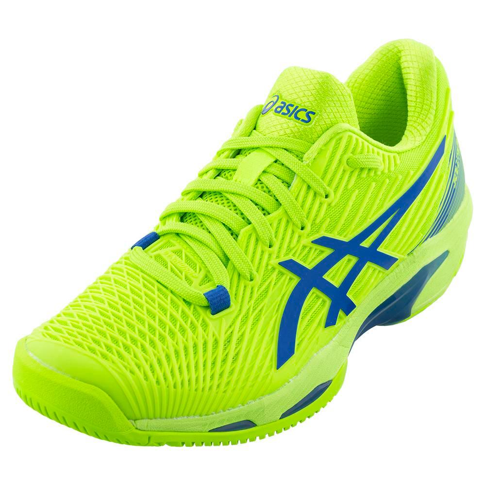 ASICS Women`s Solution Speed FF 2 Tennis Shoes Hazard Green and Reborn Blue