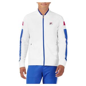Men`s La Finale Tennis Track Jacket White and Dazzling Blue