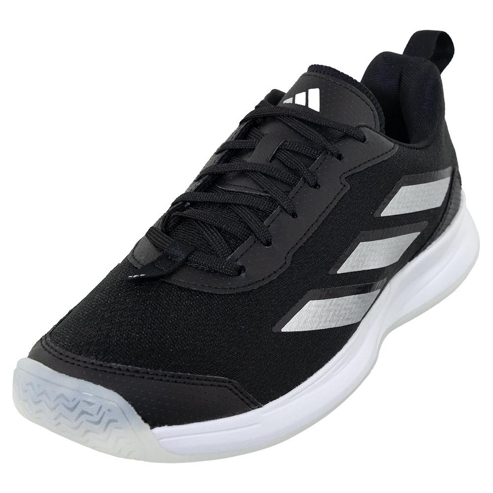 adidas Women`s AvaFlash Control Tennis Shoes Black and Metallic Silver
