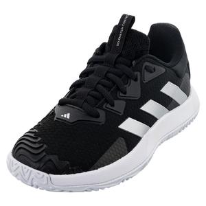 Women`s SoleMatch Control Tennis Shoes Black and Metallic Silver