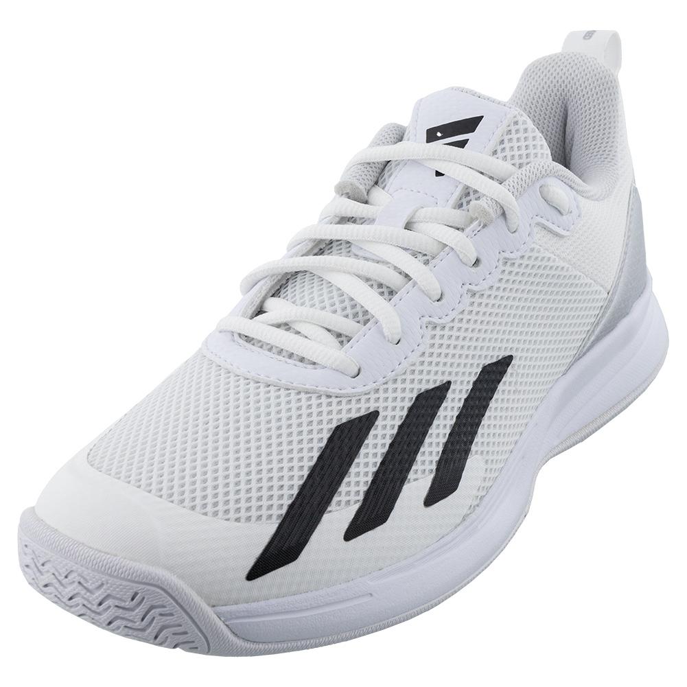 adidas Men`s CourtFlash Speed Tennis Shoes White and Silver