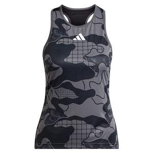 Women`s Club Graphic Tennis Tank Grey Five and Black