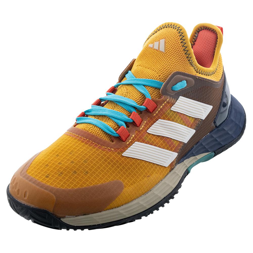 adidas Men`s Adizero Ubersonic 4.1 Tennis Shoes Preloved Yellow and White