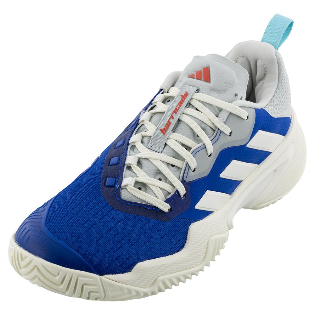 adidas Men`s Barricade Tennis Shoes Team Royal Blue and Off White