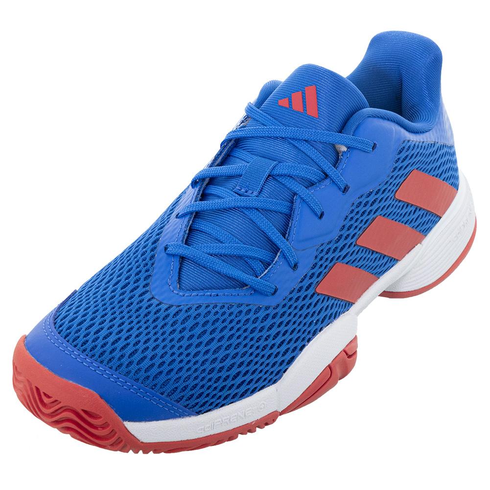 adidas Junior`s Barricade Tennis Shoes Bright Royal and Bright Red